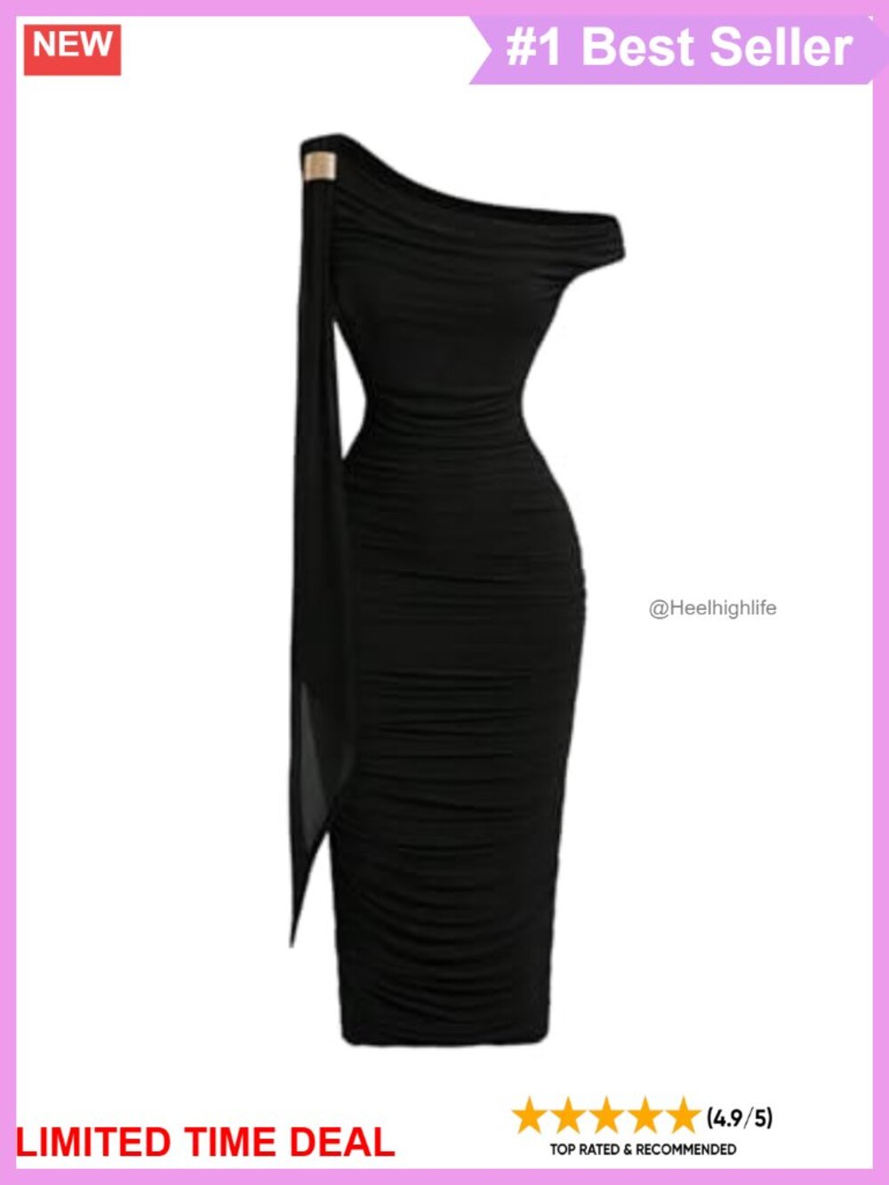 Off Shoulder Metal Ruched Mesh Bodycon Midi Dress Sleeveless Party
